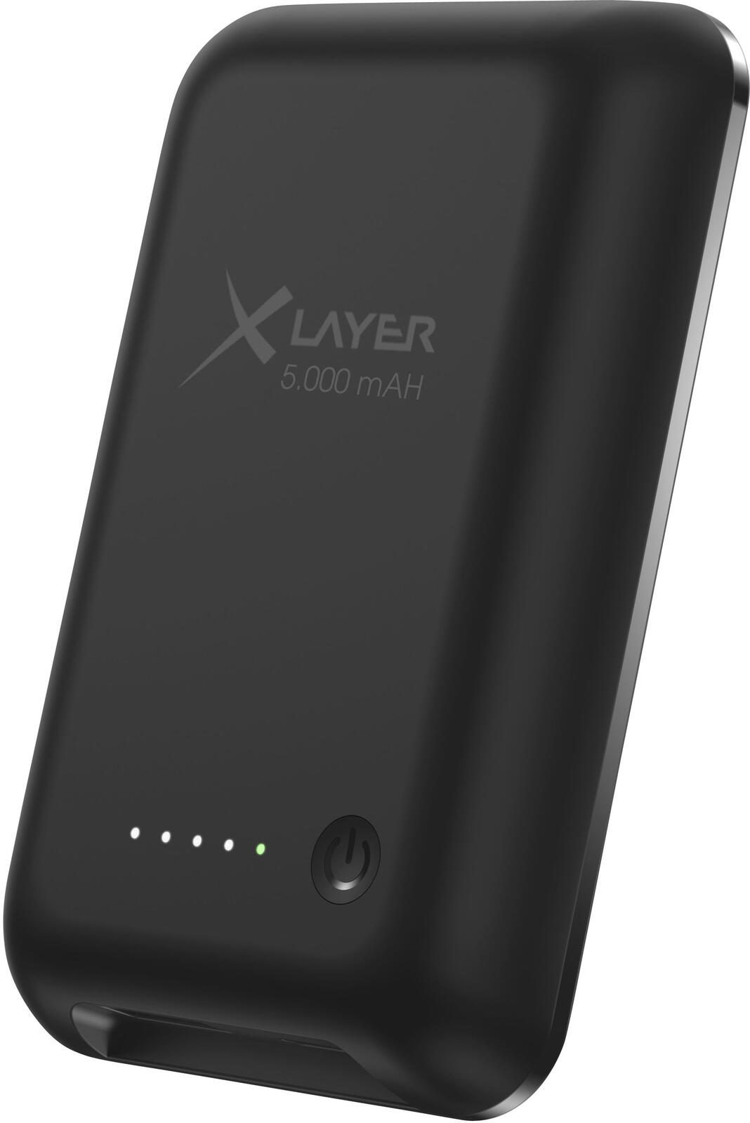 XLAYER Magnetic PD wireless Powerbank 5.000 mAh schwarz