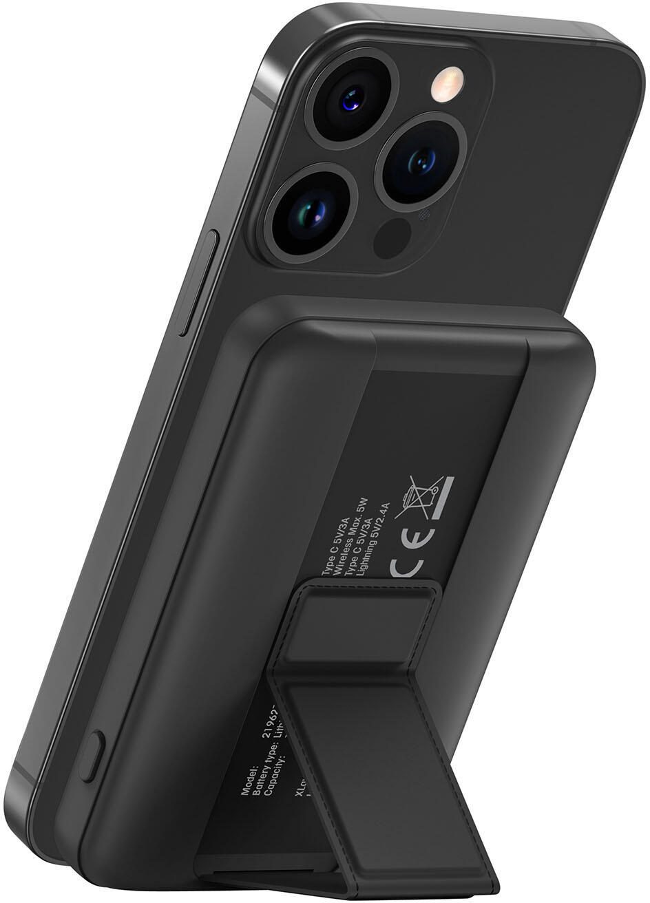 XLAYER MagFix PRO 2-in-1 wireless Powerbank 5.000 mAh schwarz