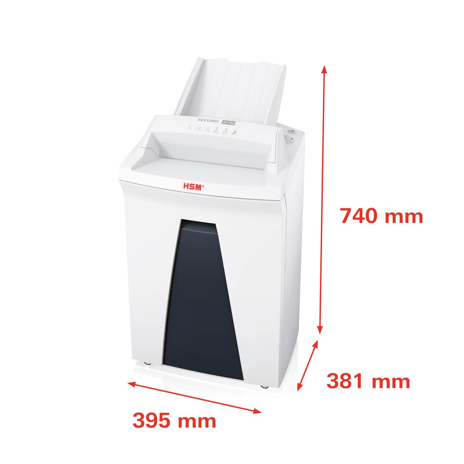 HSM Aktenvernichter SECURIO AF150 - Autofeed - Sicherheitsstufe 4 - Partikelschnitt - 4,5 x 30 mm - 10 Blatt