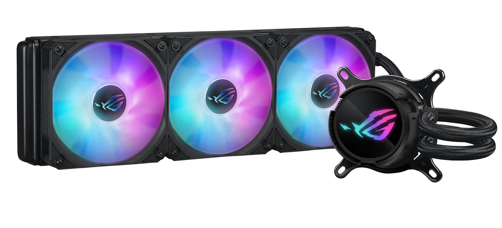 ASUS ROG STRIX LC III 360 ARGB All-in-One Flüssig-CPU-Wasserkühlung schwarz (drei adressierbare ROG ARGB-Lüfter, Anti-Vibrations-Gummi, kompatibel mit Intel LGA 1700, 1200, 115X, AMD AM5, AM4)