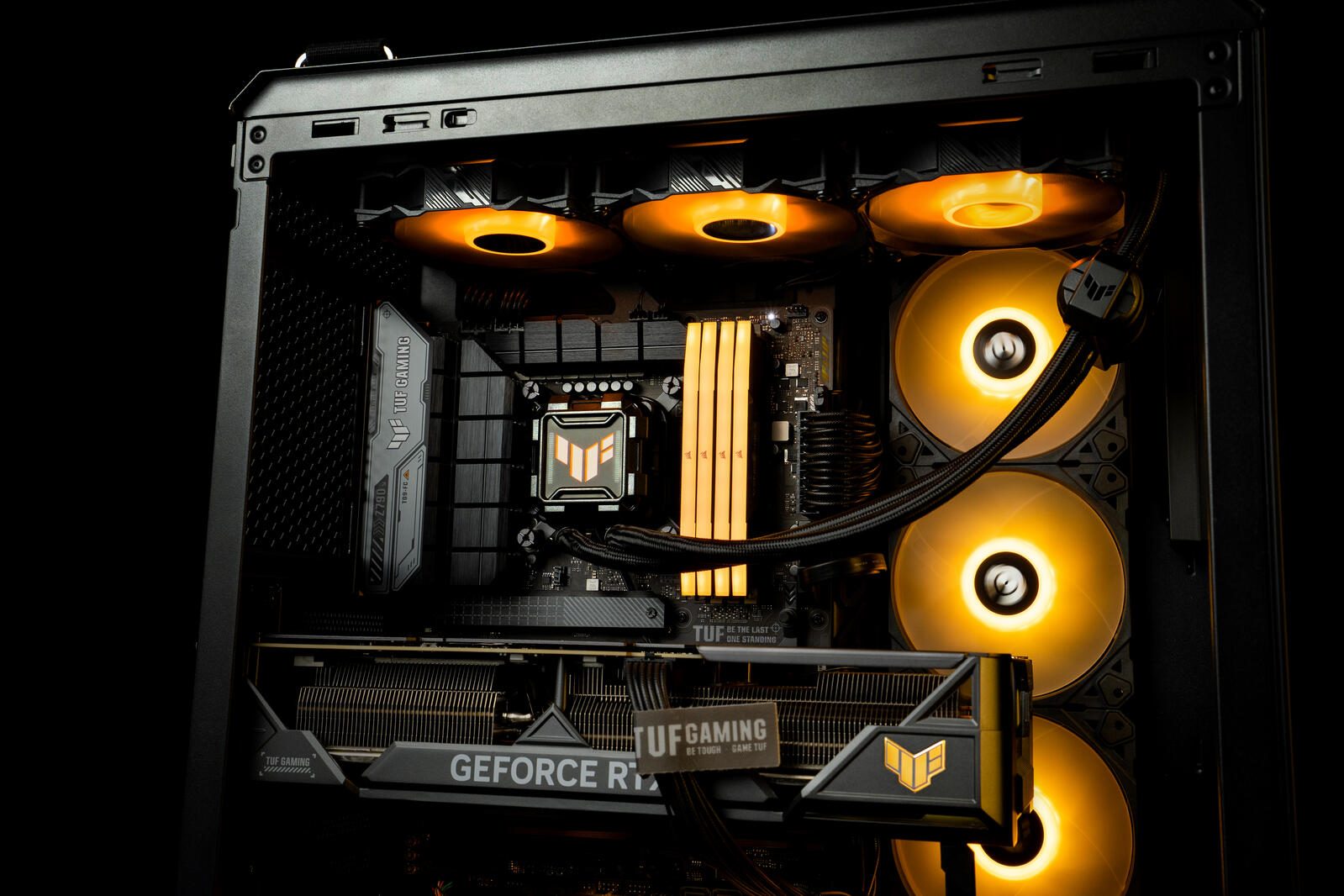 ASUS TUF Gaming LC II 360 ARGB All-in-One-Flüssig-CPU-Kühler (Aura Sync Beleuchtung, 3x TUF Gaming 120mm ARGB-Radiatorlüfter, schwarz)