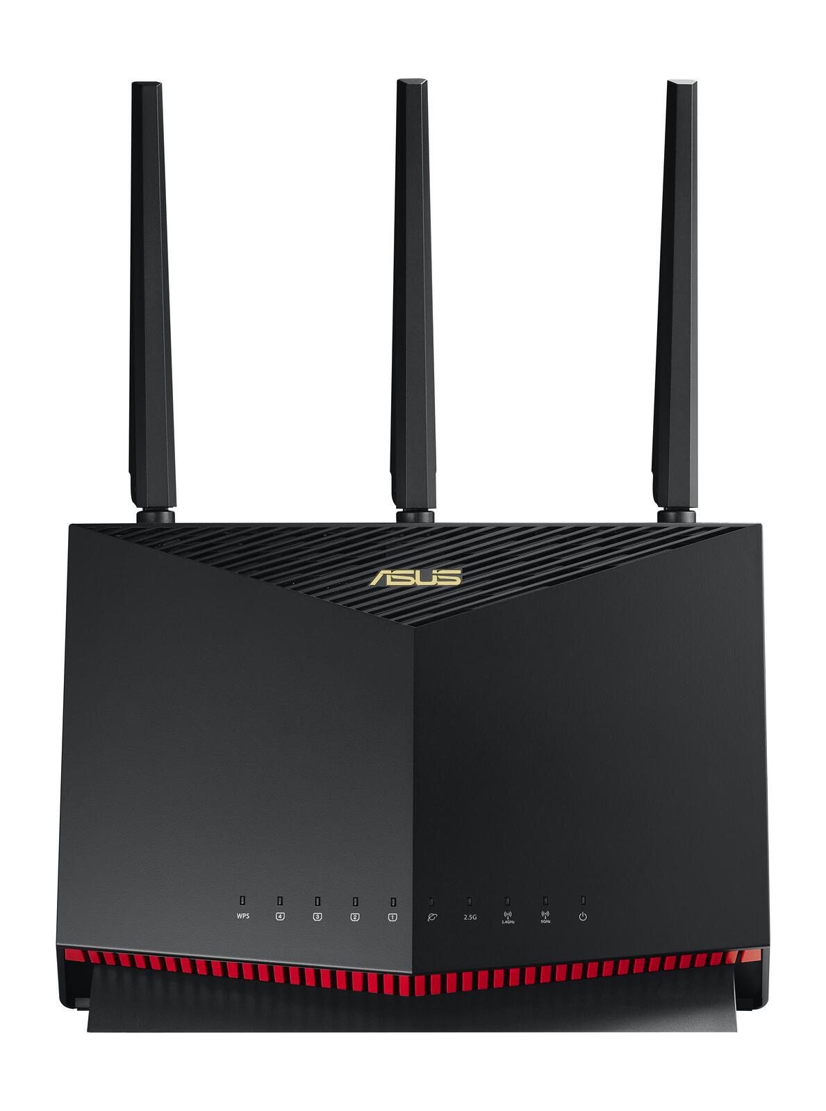 ASUS RT-AX86U Pro AX5700 AiMesh Dual Band WiFi 6 Gaming kombinierbarer Router (Tethering als 4G und 5G Router-Ersatz, PS5-kompatibel, Mobile Game Mode, AiProtection Pro, 2.5G Port, Gaming Port, Adaptive QoS)