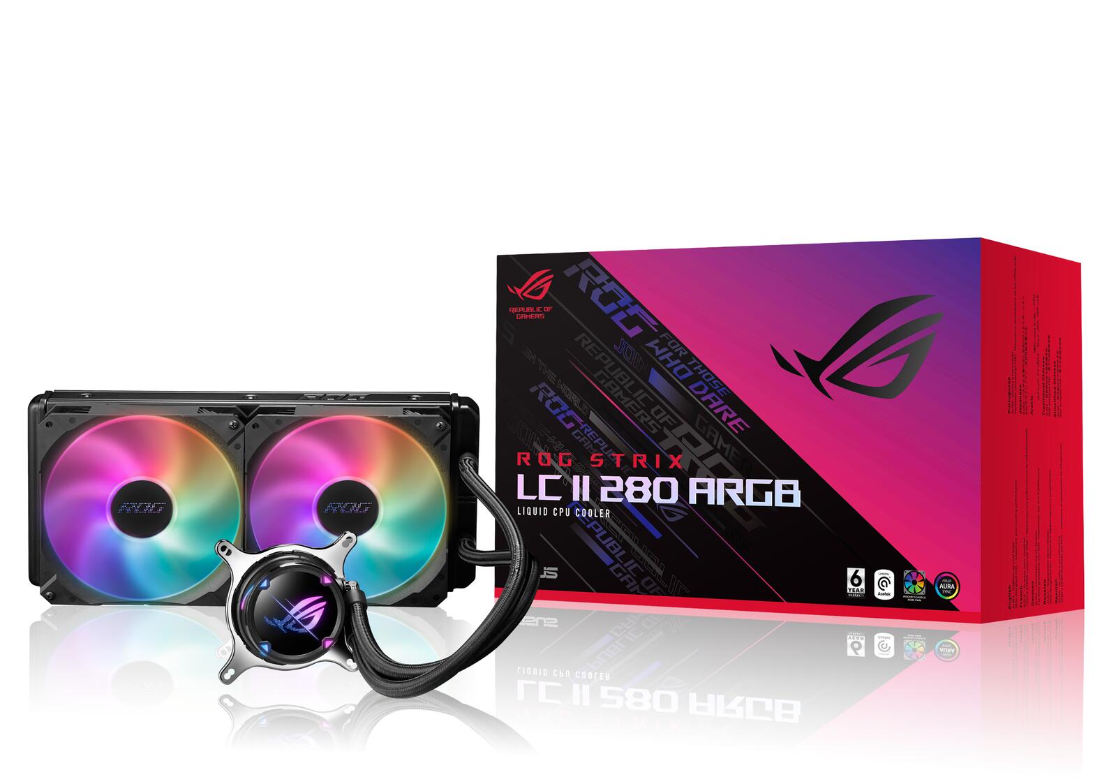 ASUS ROG STRIX LC II 280 ARGB All-in-One CPU-Wasserkühlung (Aura Sync, zwei adressierbare ROG-140mm-Radiatorlüfter)