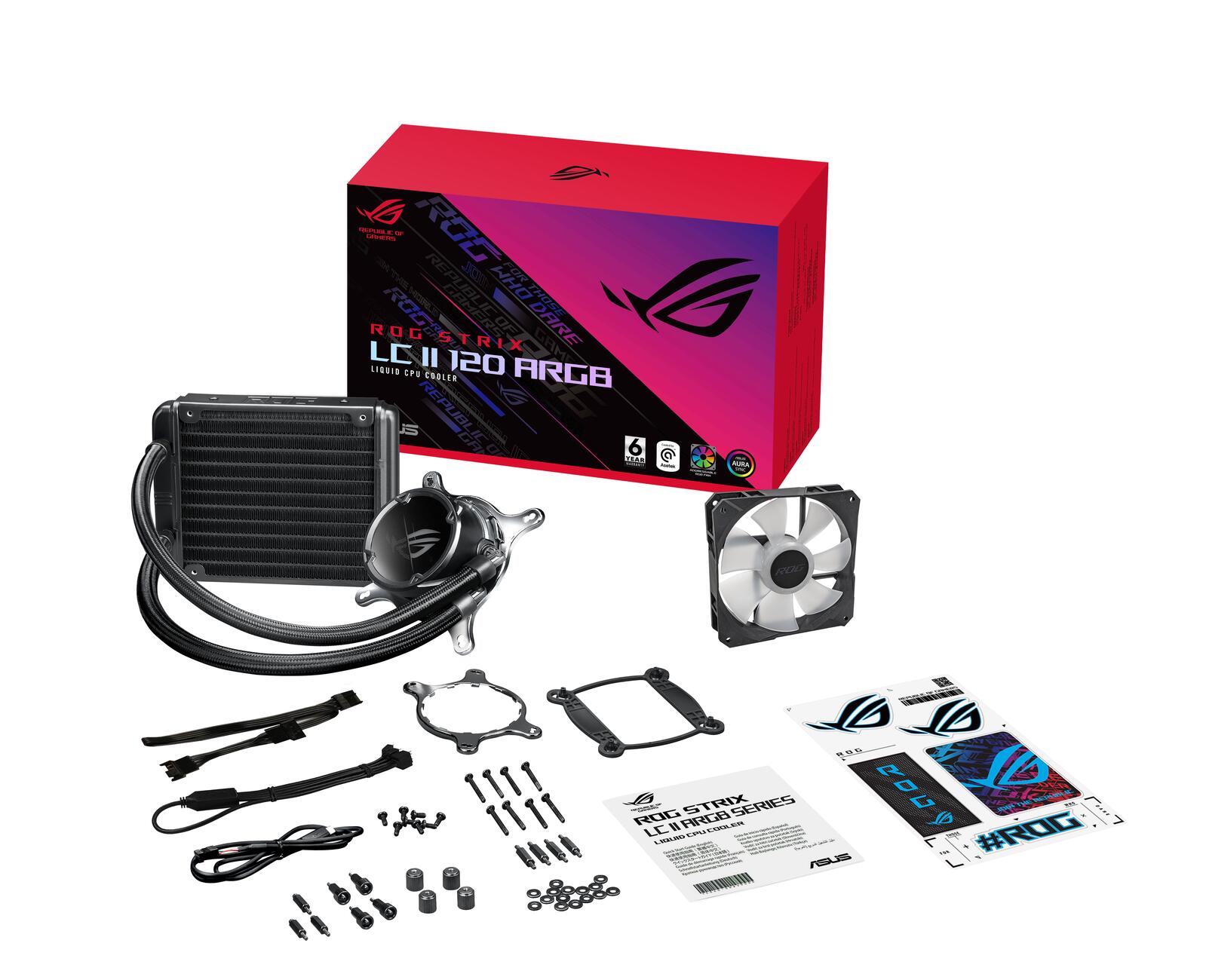 ASUS ROG STRIX LC II 120 ARGB All-in-One CPU-Wasserkühlung (Aura Sync, adressierbarer ROG 120 mm RGB-Lüfter)