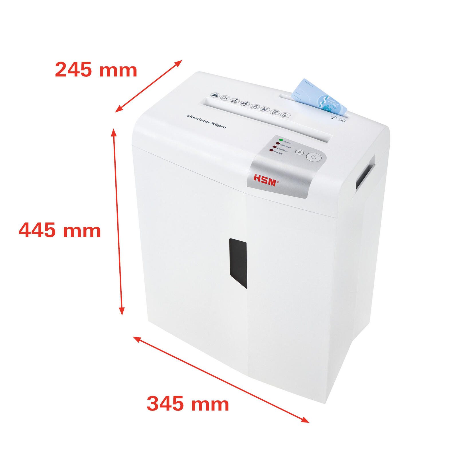 HSM Aktenvernichter shredstar X6pro - Sicherheitsstufe 5 - Partikelschnitt - 2 x 15 mm - 6 Blatt