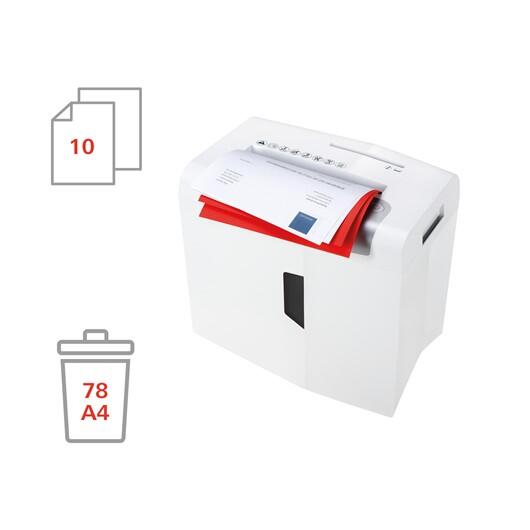 HSM Aktenvernichter shredstar S10 - Sicherheitsstufe 2 - Streifenschnitt - 6,0mm - 10 Blatt