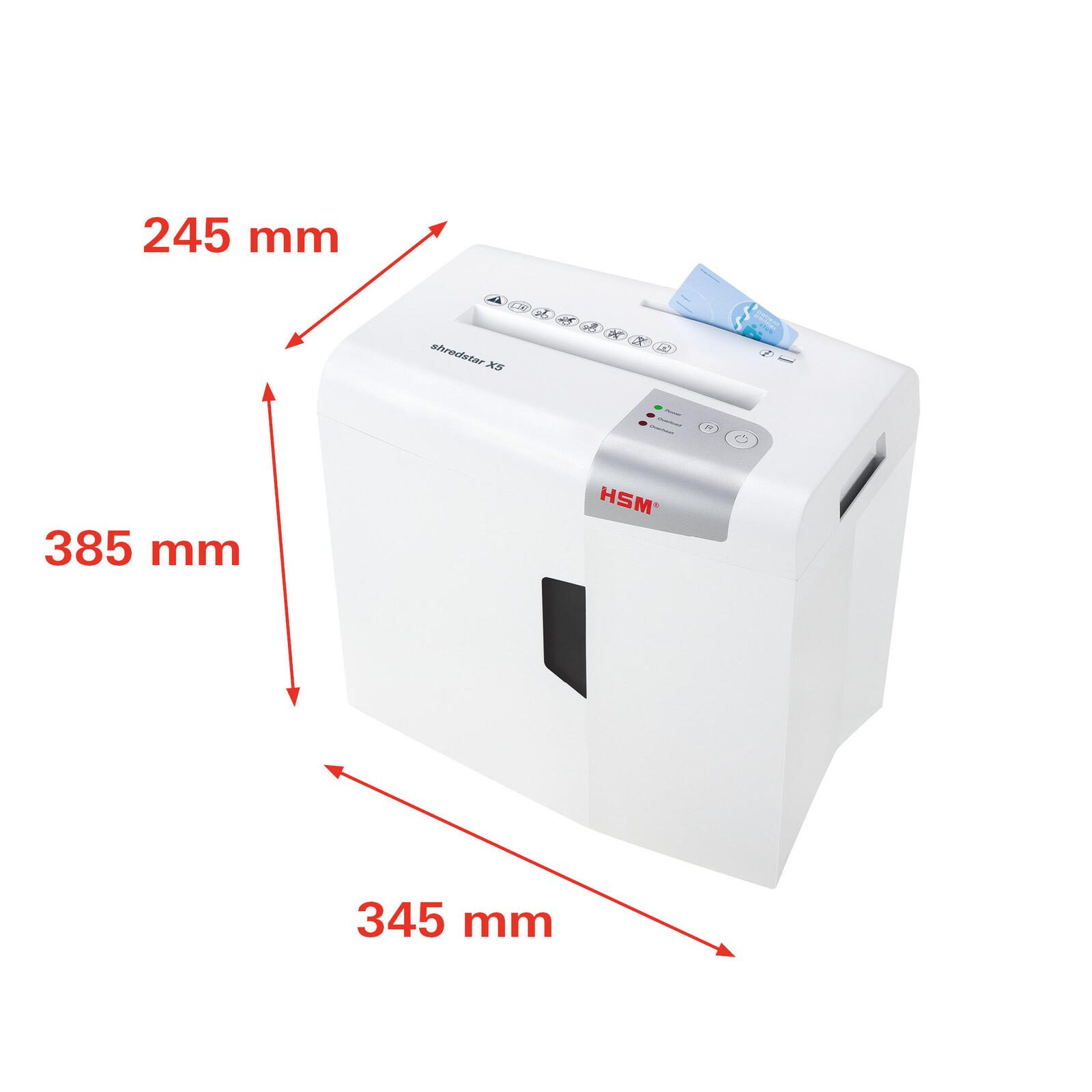 HSM Aktenvernichter shredstar X5 - Sicherheitsstufe 4 - Partikelschnitt - 4,5 x 30 mm - 5 Blatt
