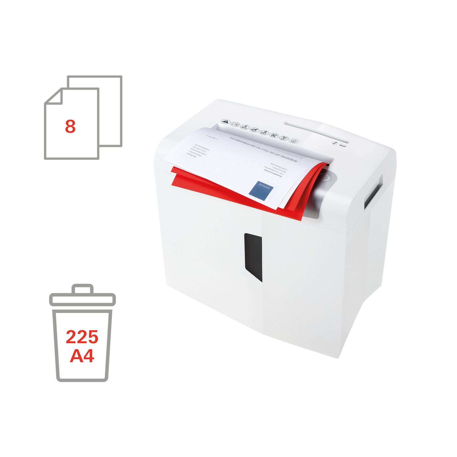 HSM Aktenvernichter shredstar X8 - Sicherheitsstufe 4 - Partikelschnitt - 4,5 x 30 mm - 8 Blatt