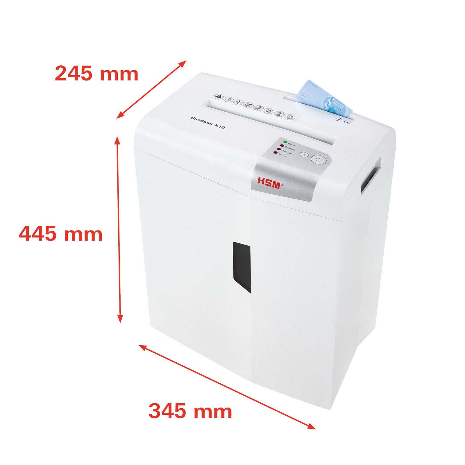 HSM Aktenvernichter shredstar X10 - Sicherheitsstufe 4 - Partikelschnitt - 4,5 x 30 mm - 10 Blatt