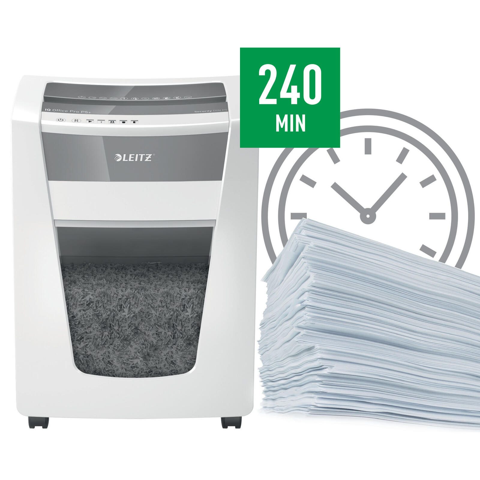 LEITZ IQ Office Pro Aktenvernichter mit Partikelschnitt