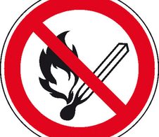 SafetyMarking® Verbotsaufkleber Keine offene Flamme, Feuer, offene Zündquelle und Rauchen verboten 10 cm
