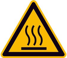 SafetyMarking® Warnaufkleber Warnung vor heißer Oberfläche 10 cm x 10 cm