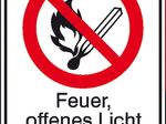 SafetyMarking® Verbotsaufkleber Feuer, offenes Licht und Rauchen verboten 13.1 cm x 18.5 cm