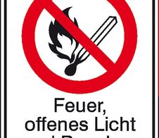 SafetyMarking® Verbotsaufkleber Feuer, offenes Licht und Rauchen verboten 13.1 cm x 18.5 cm