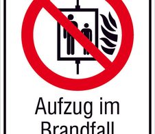 SafetyMarking® Verbotsaufkleber Aufzug im Brandfall nicht benutzen 13.1 cm x 18.5 cm