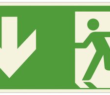 SafetyMarking® Rettungszeichen Notausgang links abwärts 30 cm x 15 cm