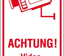 SafetyMarking® Hinweisschild Achtung! Videoüberwachung 8 cm x 15 cm