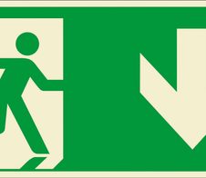 SafetyMarking® Rettungszeichen Notausgang rechts, abwärts 30 cm x 15 cm