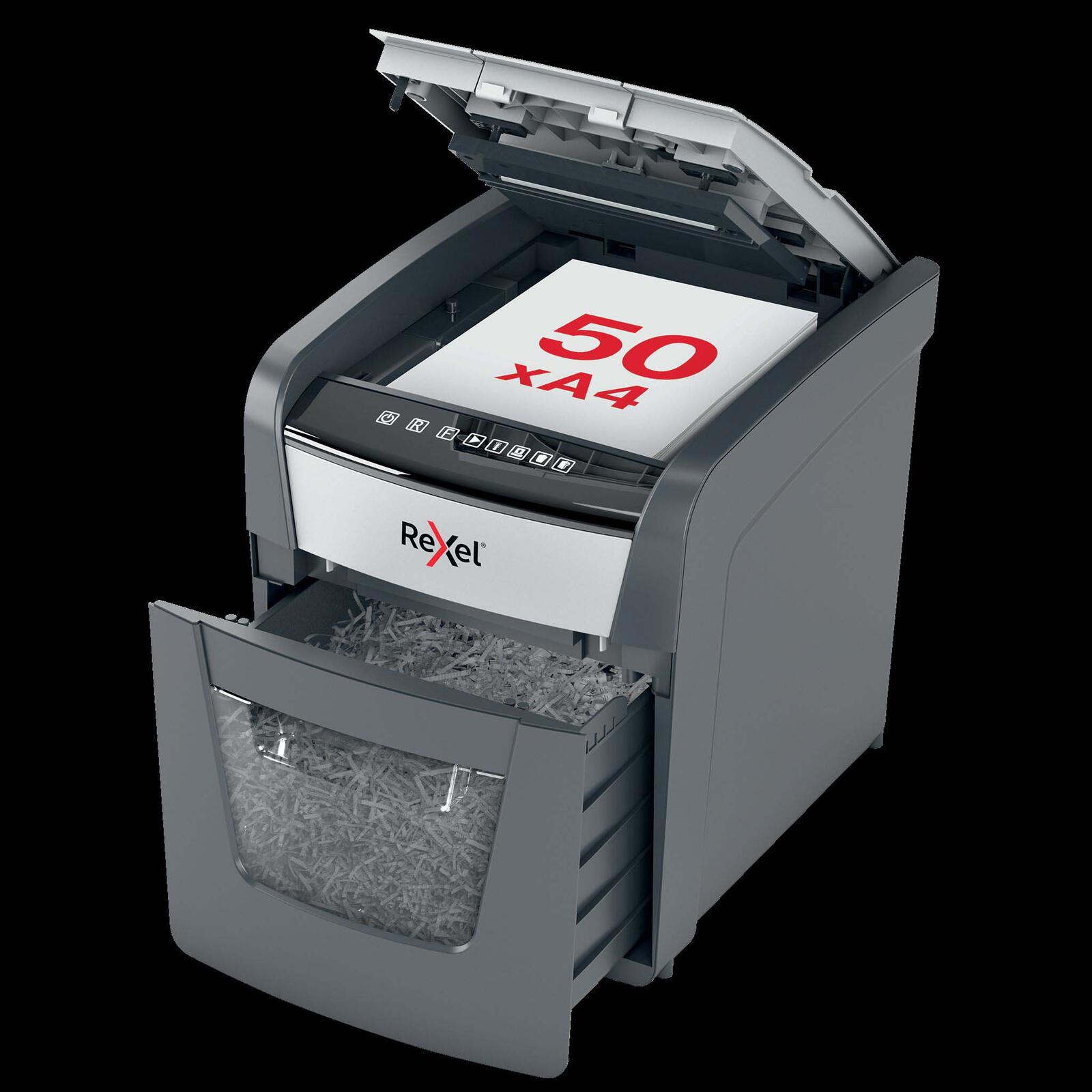 Rexel Optimum AutoFeed+ 50X Aktenvernichter mit Partikelschnitt