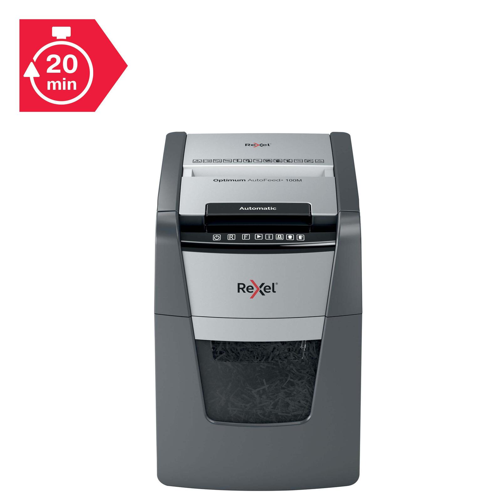 Rexel Optimum AutoFeed 100M Aktenvernichter mit Partikelschnitt