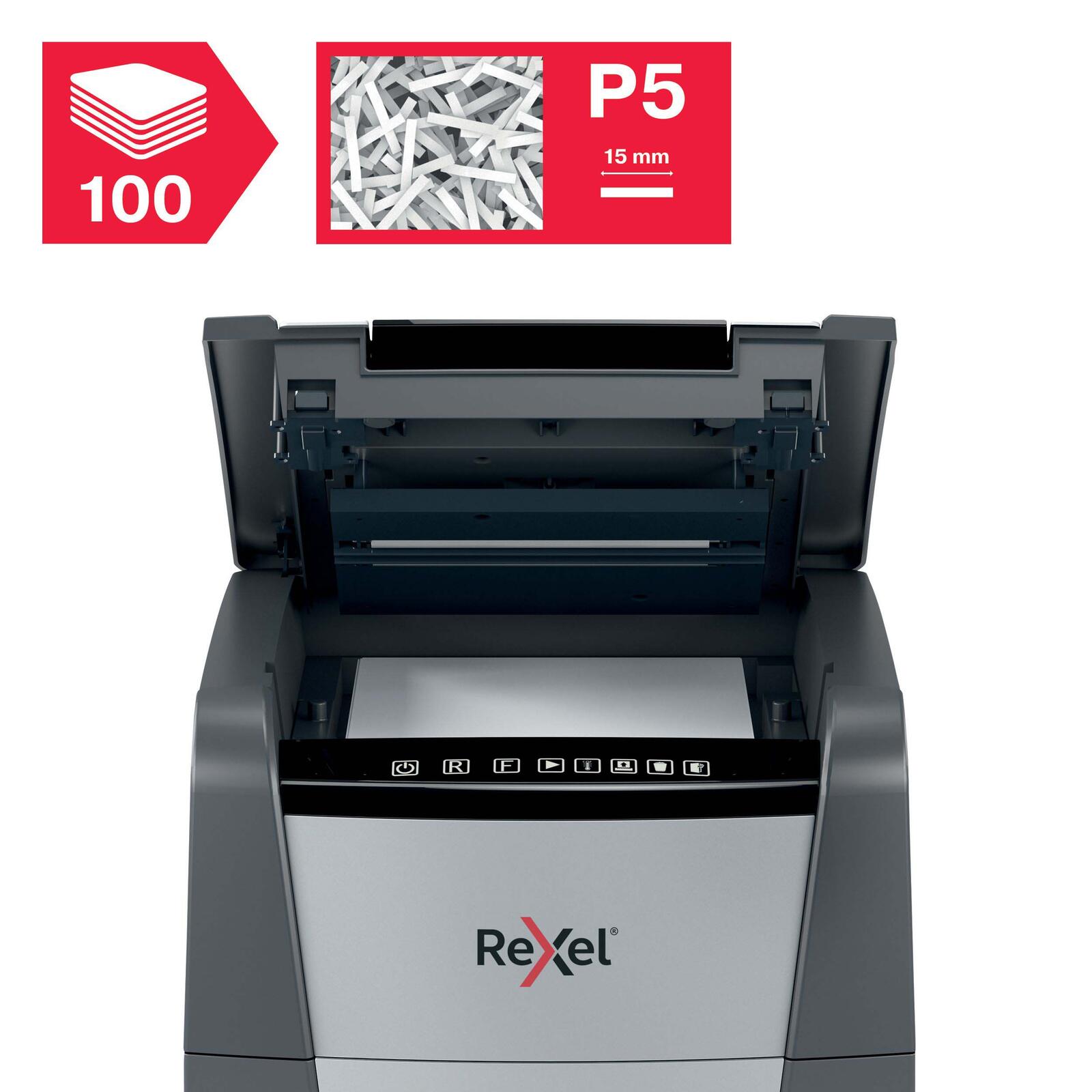 Rexel Optimum AutoFeed 100M Aktenvernichter mit Partikelschnitt