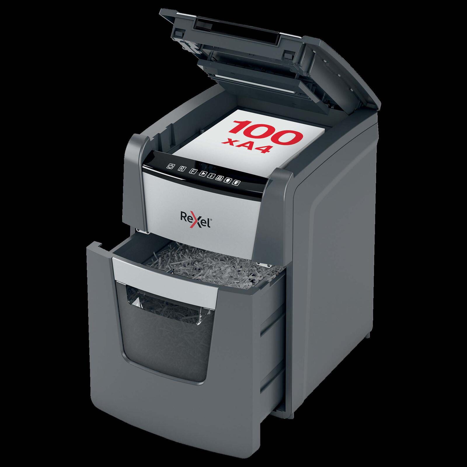 Rexel Optimum AutoFeed 100X Aktenvernichter mit Partikelschnitt