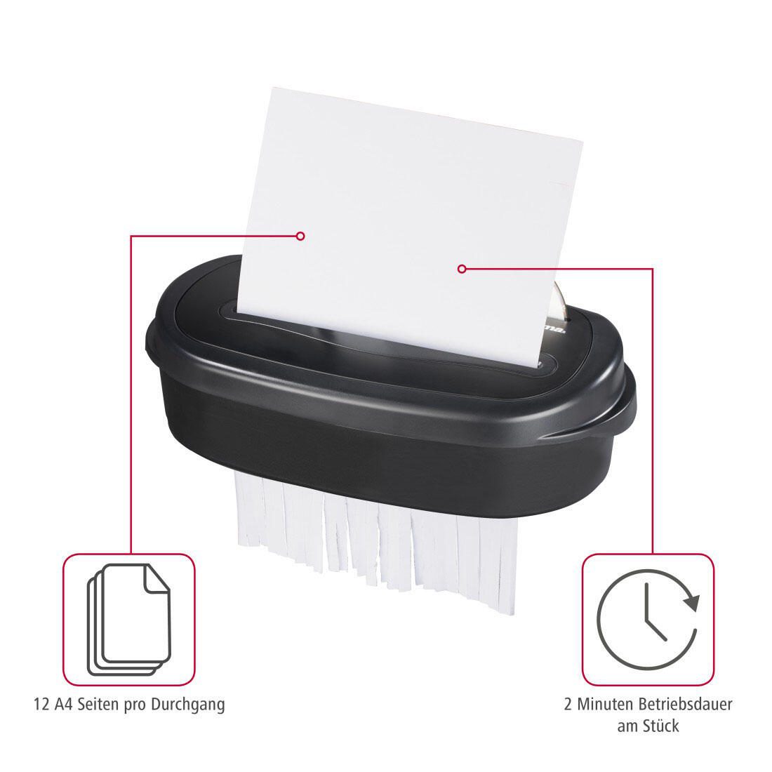 Hama Home X12CD Aktenvernichter mit Partikelschnitt