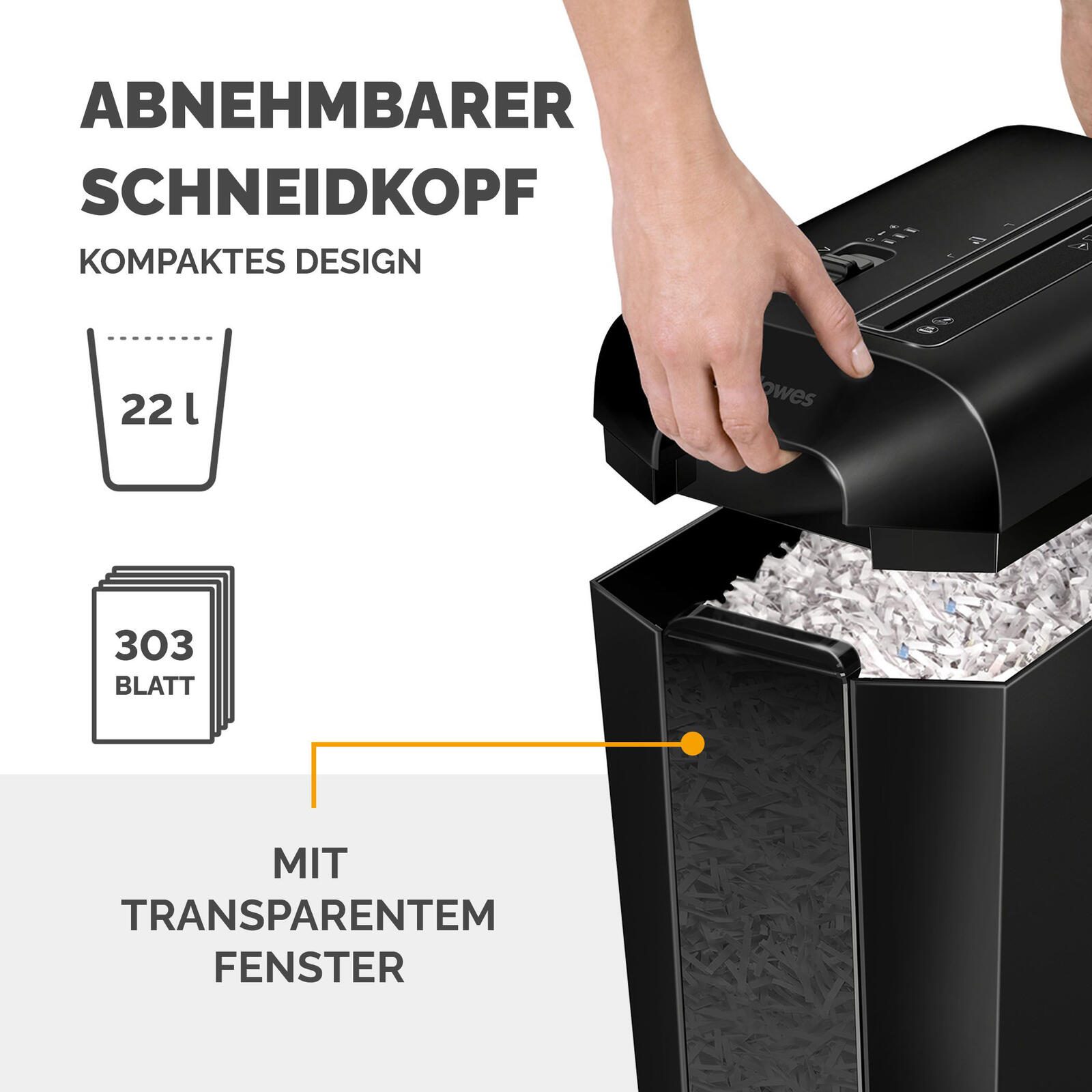 Fellowes Powershred LX65 Aktenvernichter mit Partikelschnitt
