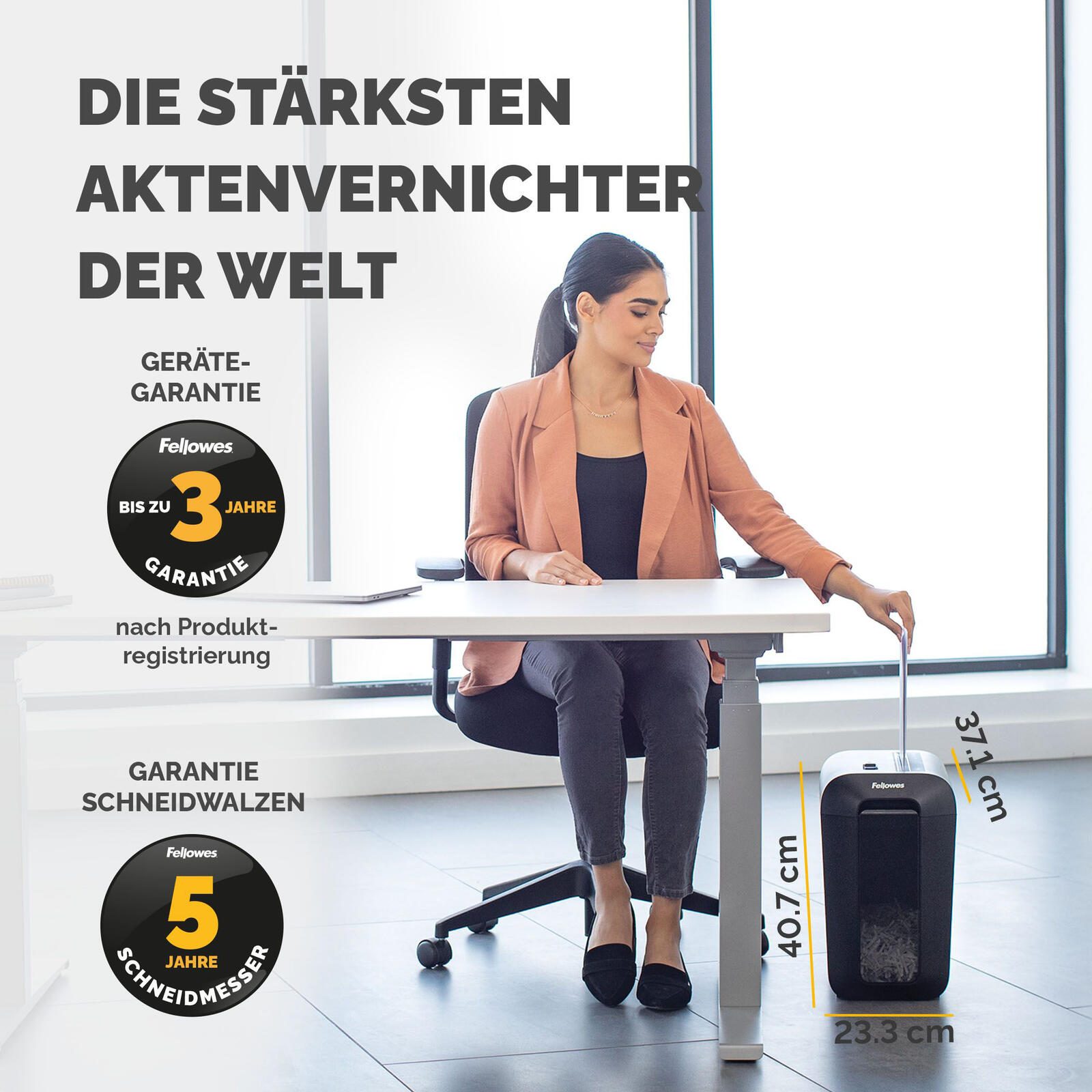 Fellowes Powershred LX65 Aktenvernichter mit Partikelschnitt