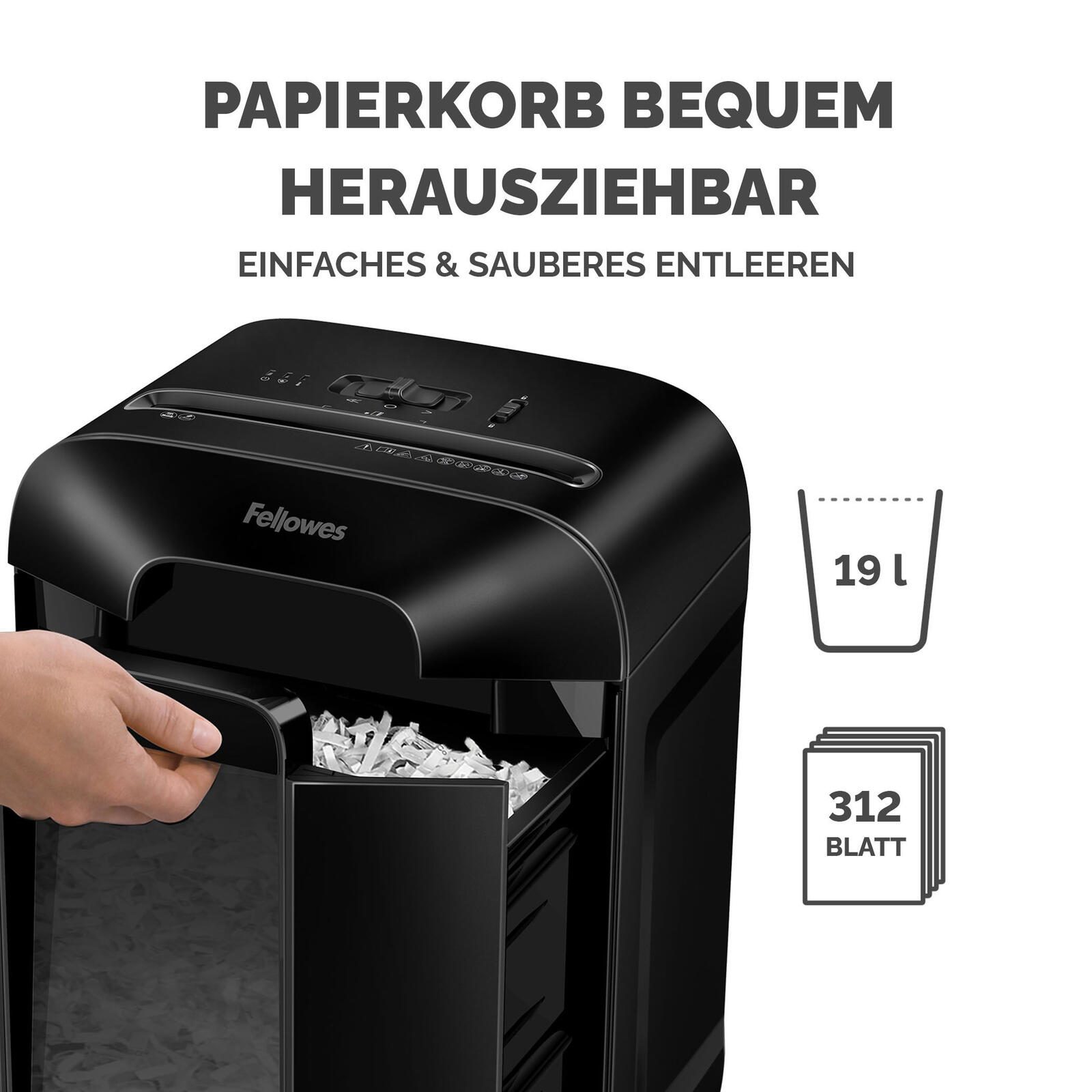 Fellowes Powershred LX85 Aktenvernichter mit Partikelschnitt