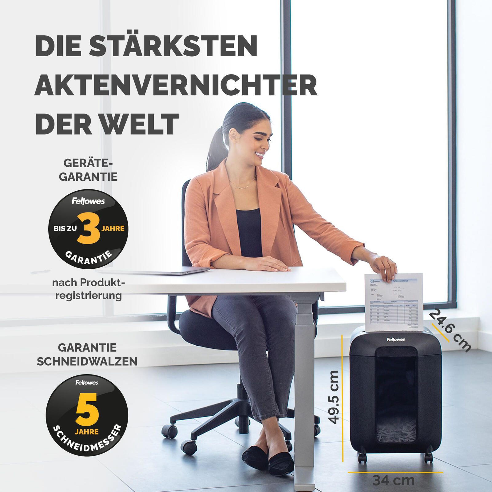 Fellowes Powershred LX85 Aktenvernichter mit Partikelschnitt