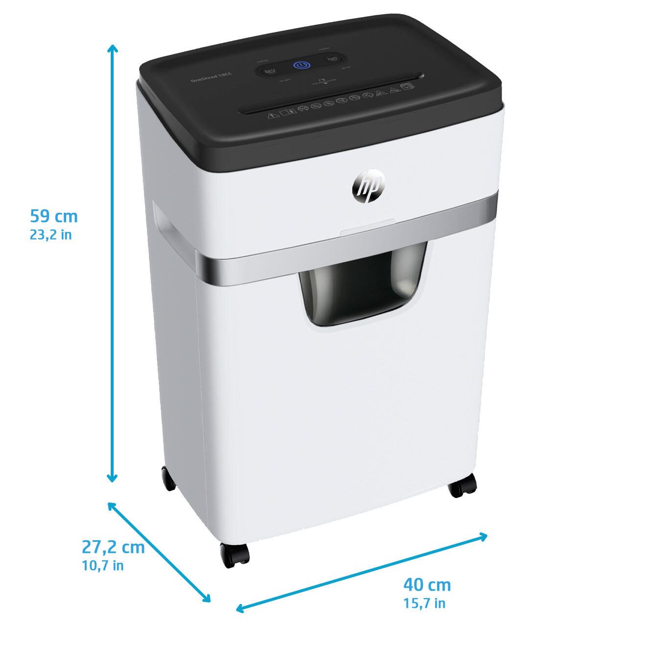 HP OneShred 18CC Aktenvernichter mit Partikelschnitt