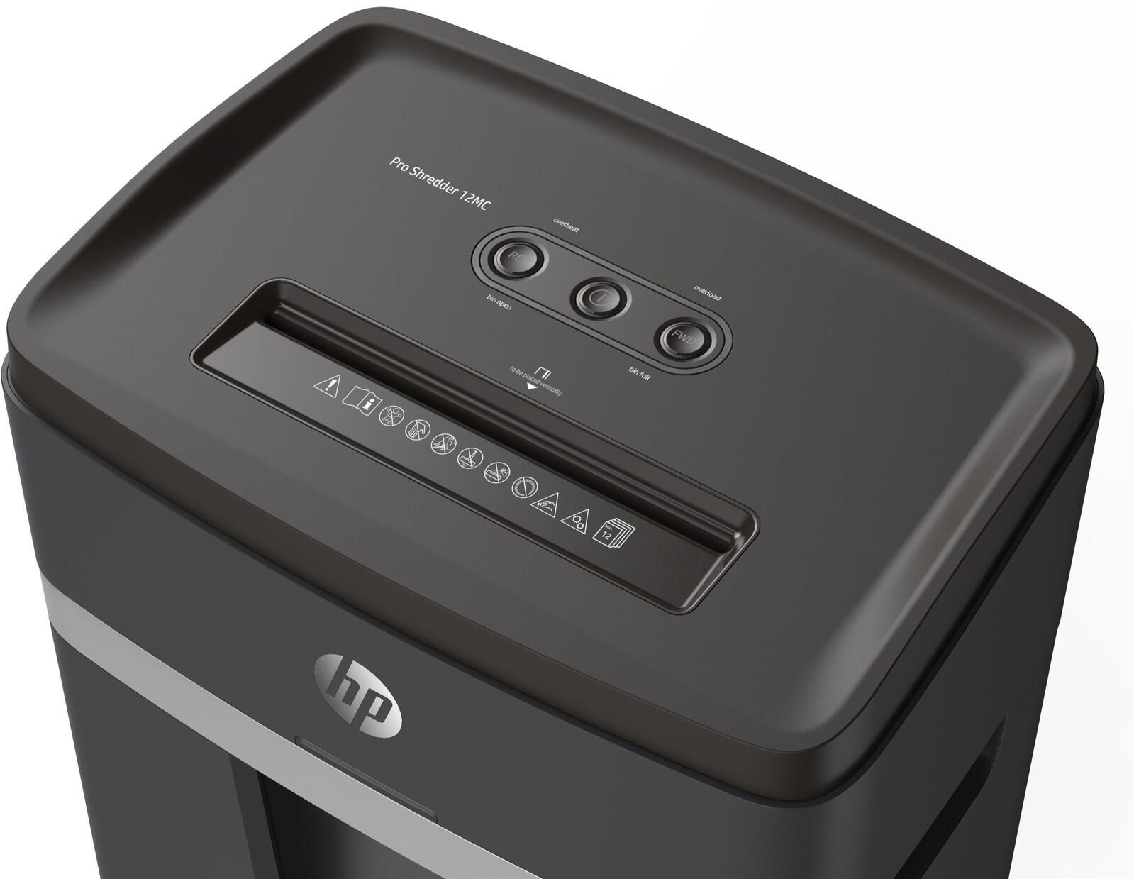 HP Pro Shredder 12MC Aktenvernichter mit Partikelschnitt
