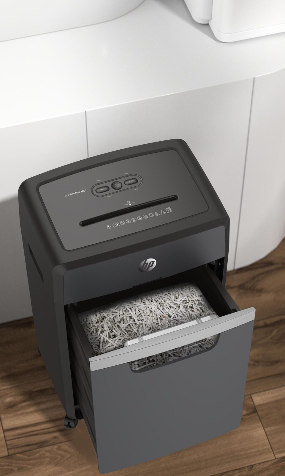 HP Pro Shredder 24CC Aktenvernichter mit Partikelschnitt