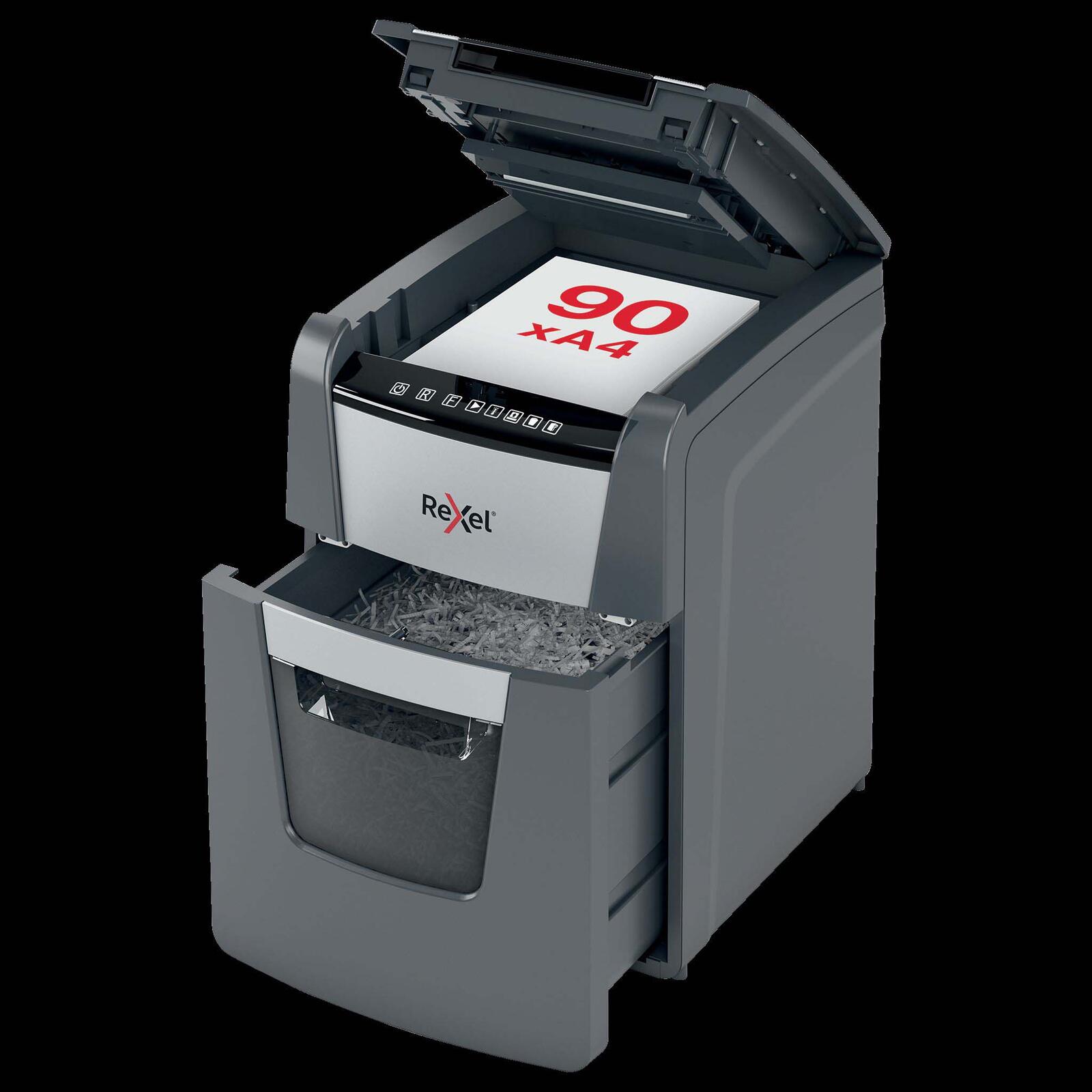 Rexel Optimum AutoFeed+ 90X Aktenvernichter mit Partikelschnitt