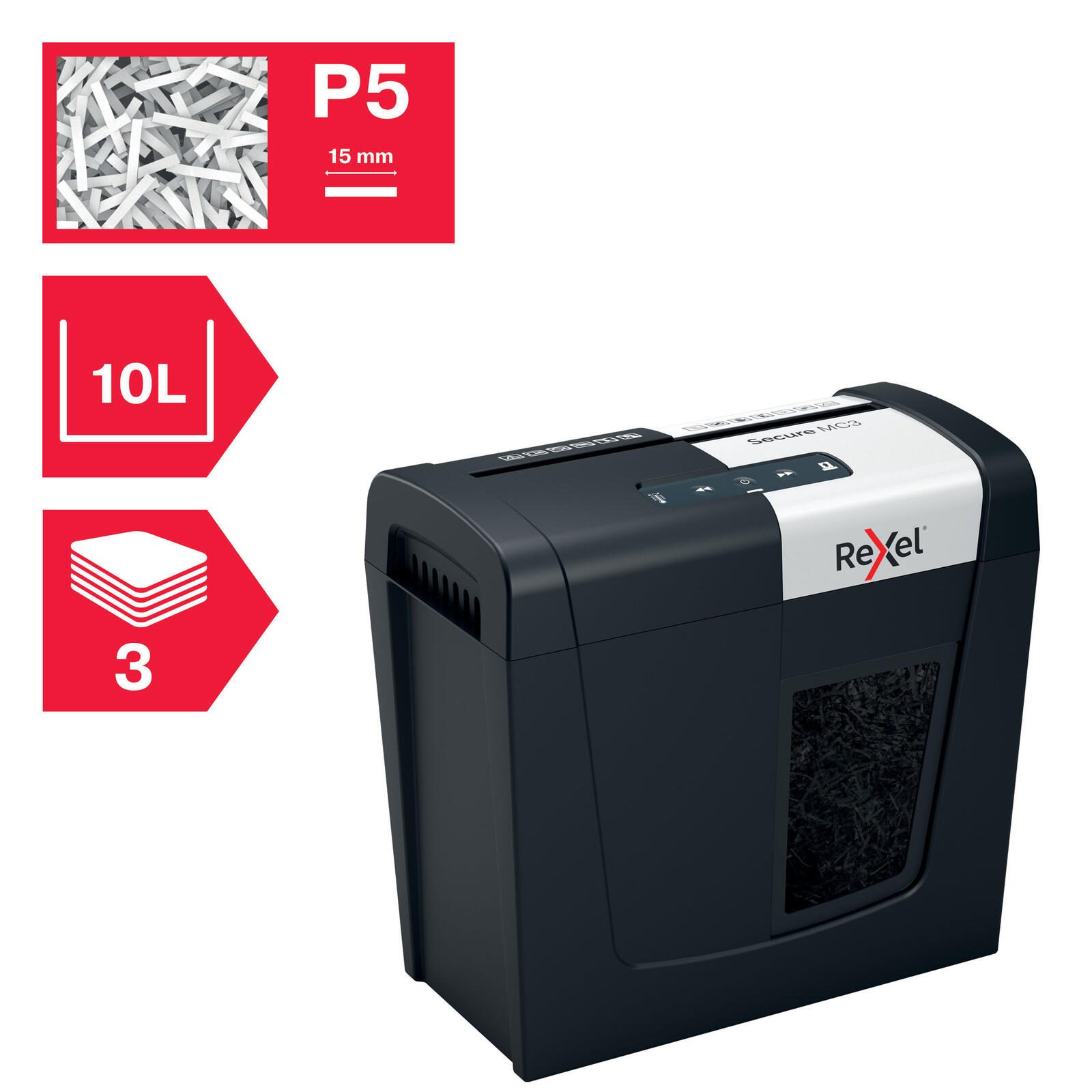 Rexel Secure MC3 Aktenvernichter mit Partikelschnitt
