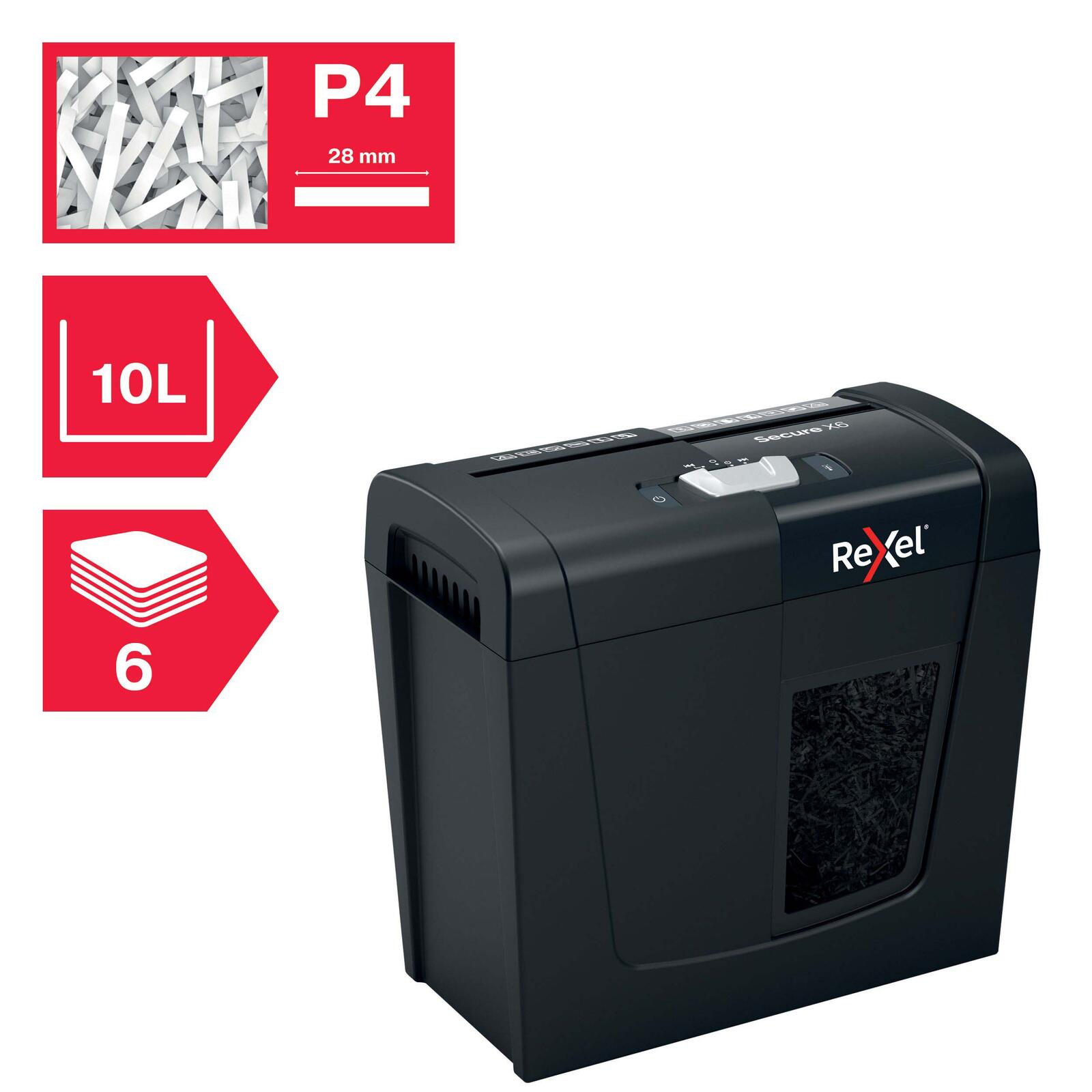 Rexel Secure X6 Aktenvernichter mit Partikelschnitt