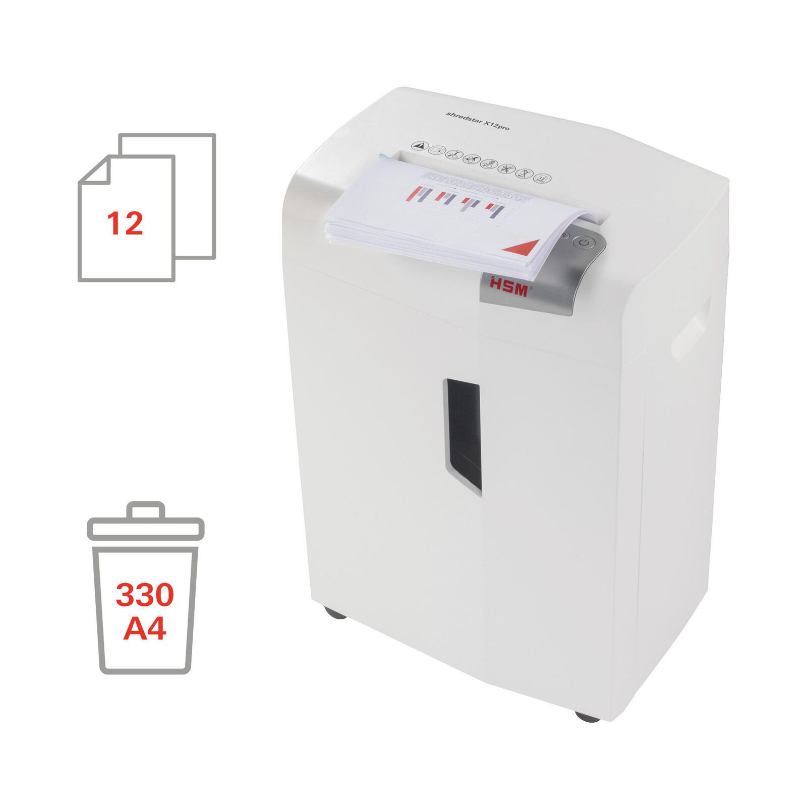 HSM Aktenvernichter shredstar X12pro - Sicherheitsstufe 5 - Partikelschnitt - 2 x 15 mm - 12 Blatt