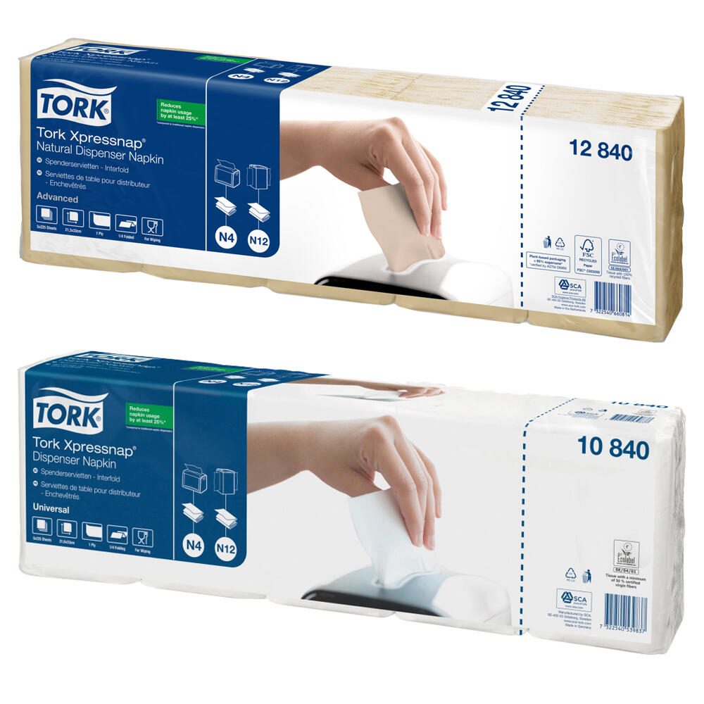TORK Servietten 33,0 x 21,3 cm 1-lagig hochweiß