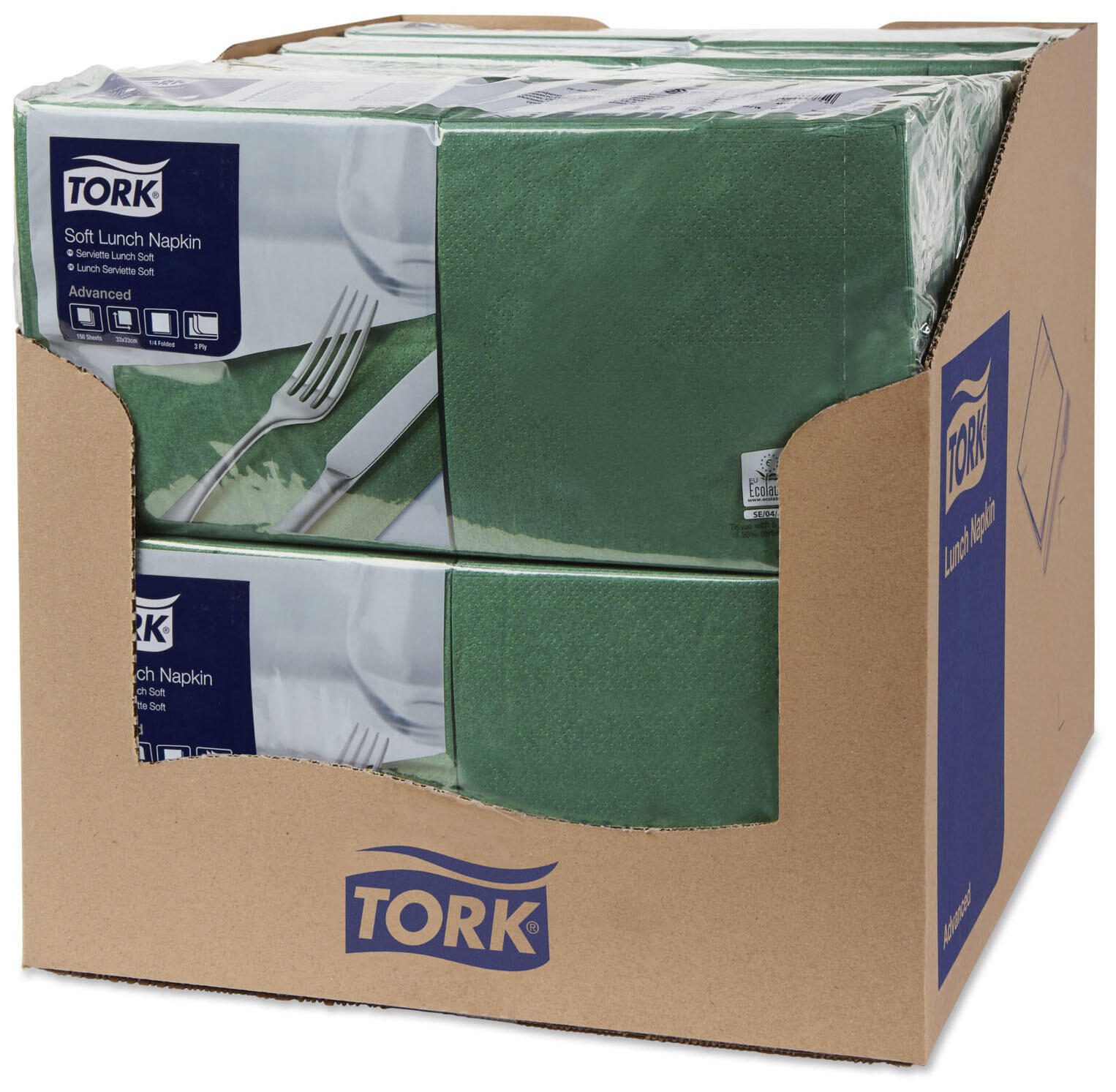 TORK Servietten 32,6 x 33,0 cm 3-lagig dunkelgrün
