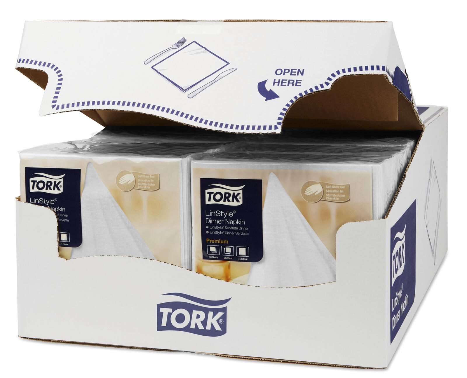 TORK Servietten 39,0 x 39,0 cm 1-lagig weiß