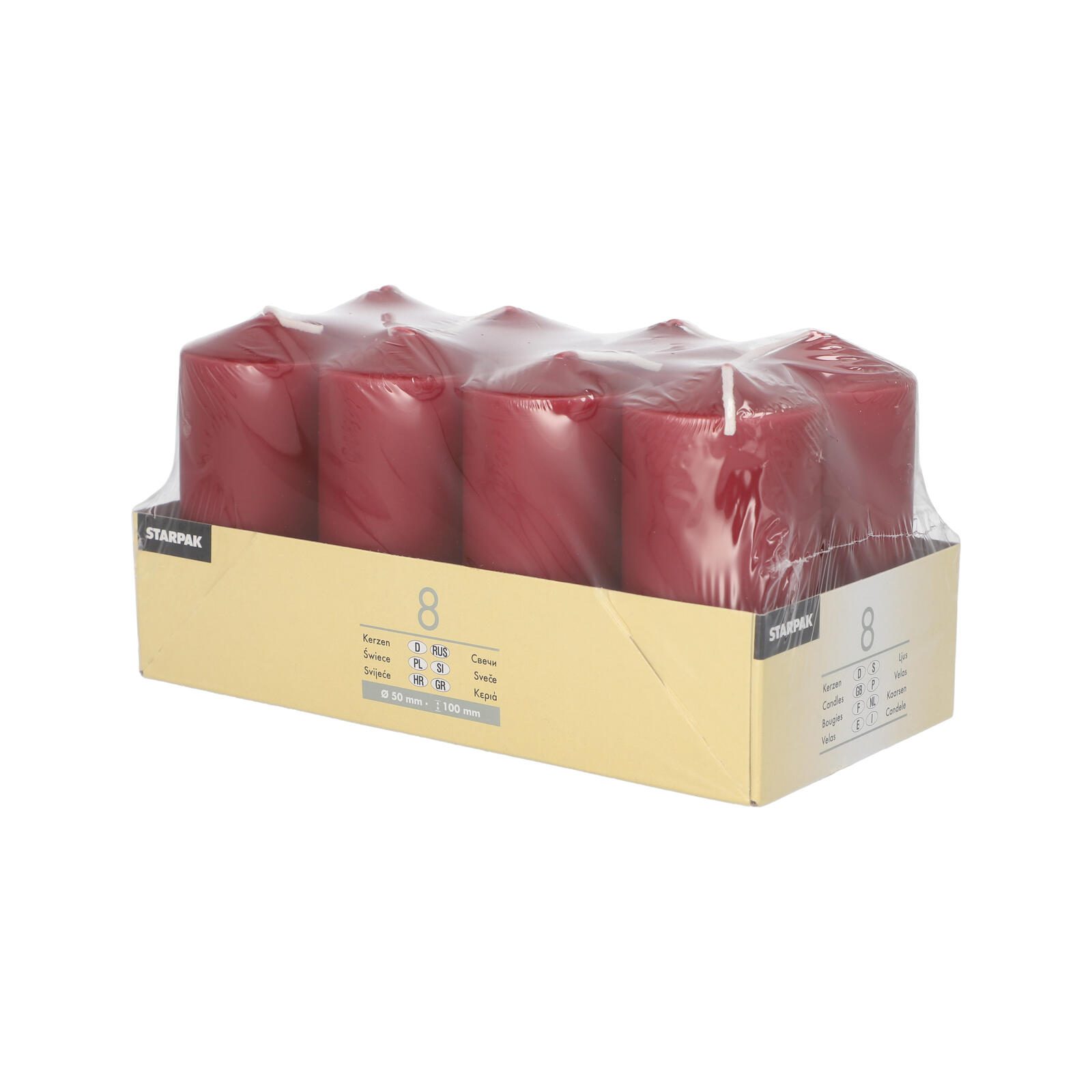 PAPSTAR Stumpenkerzen 10 cm bordeaux
