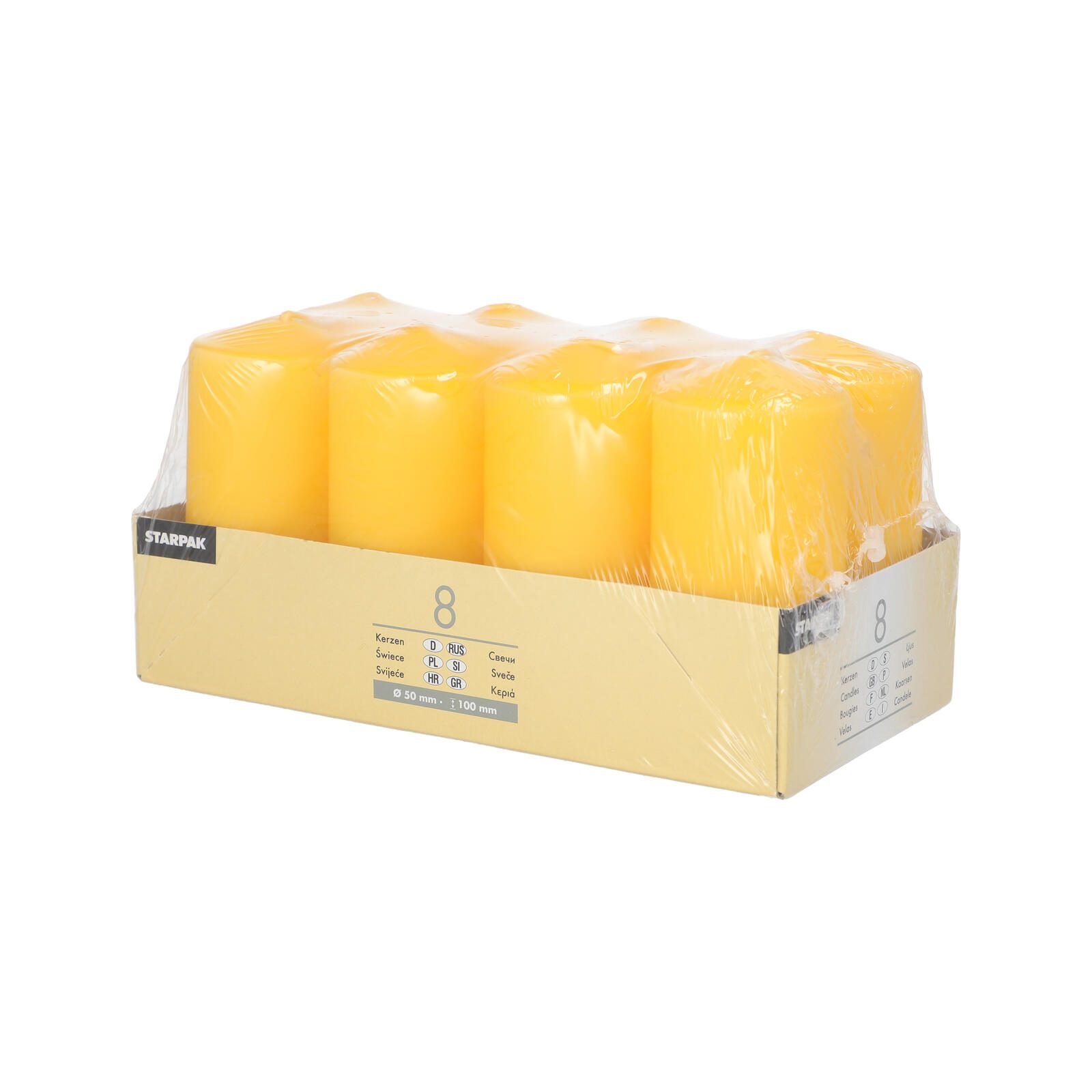 PAPSTAR Stumpenkerzen 10 cm goldgelb