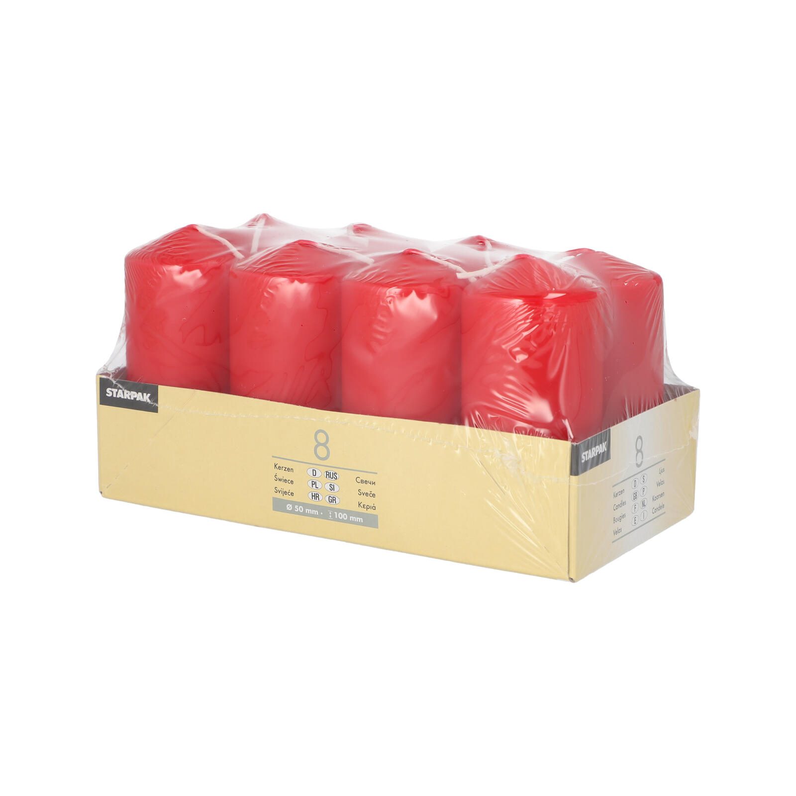 PAPSTAR Stumpenkerzen 10 cm rot