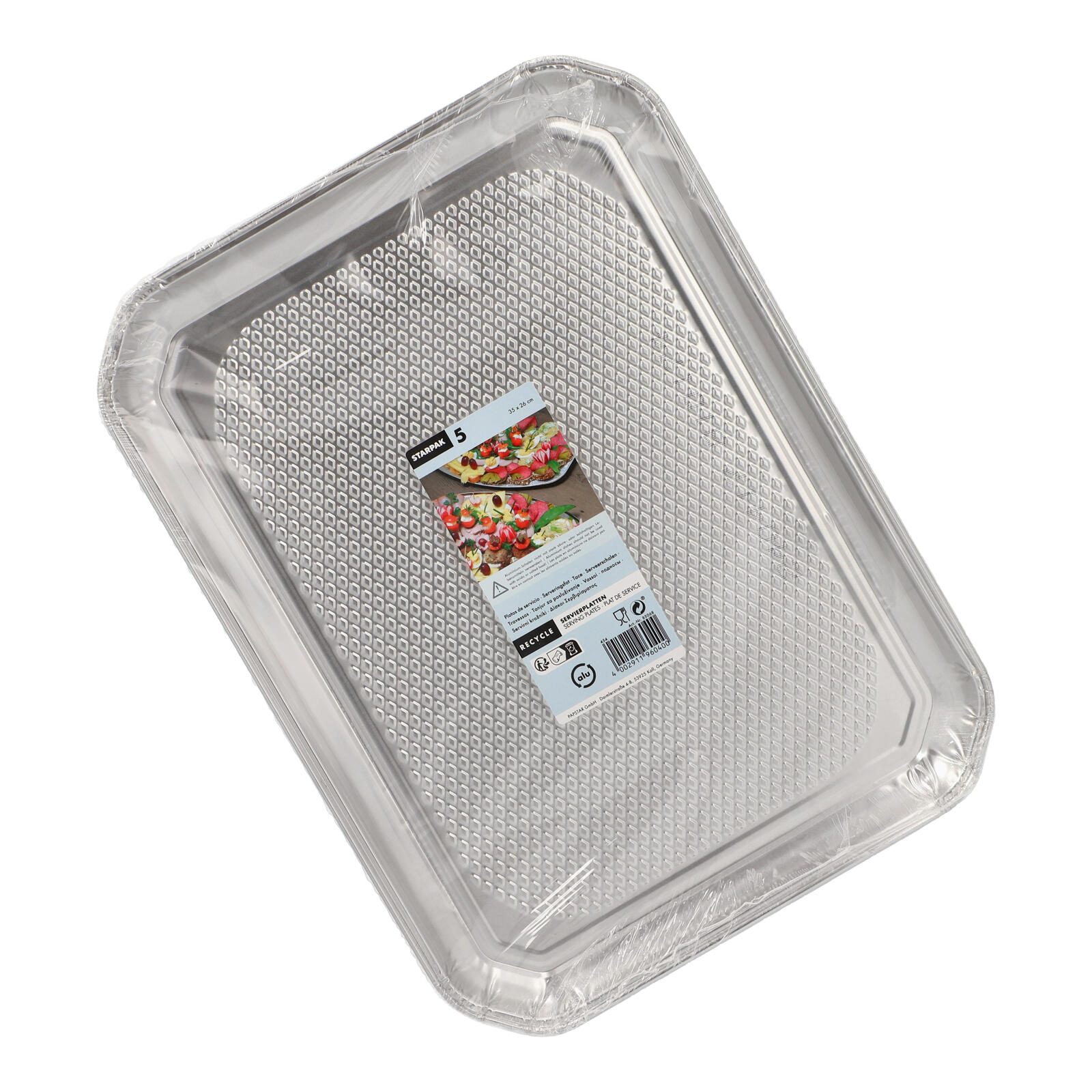 PAPSTAR Einweg-Servierplatten silber