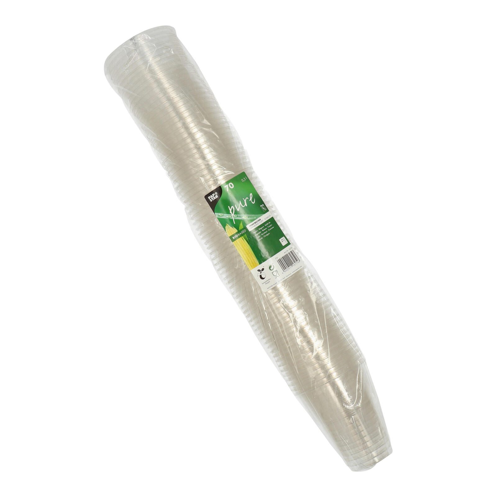 PAPSTAR pure Einweg-Trinkbecher 9.5 cm 0,3 l glasklar