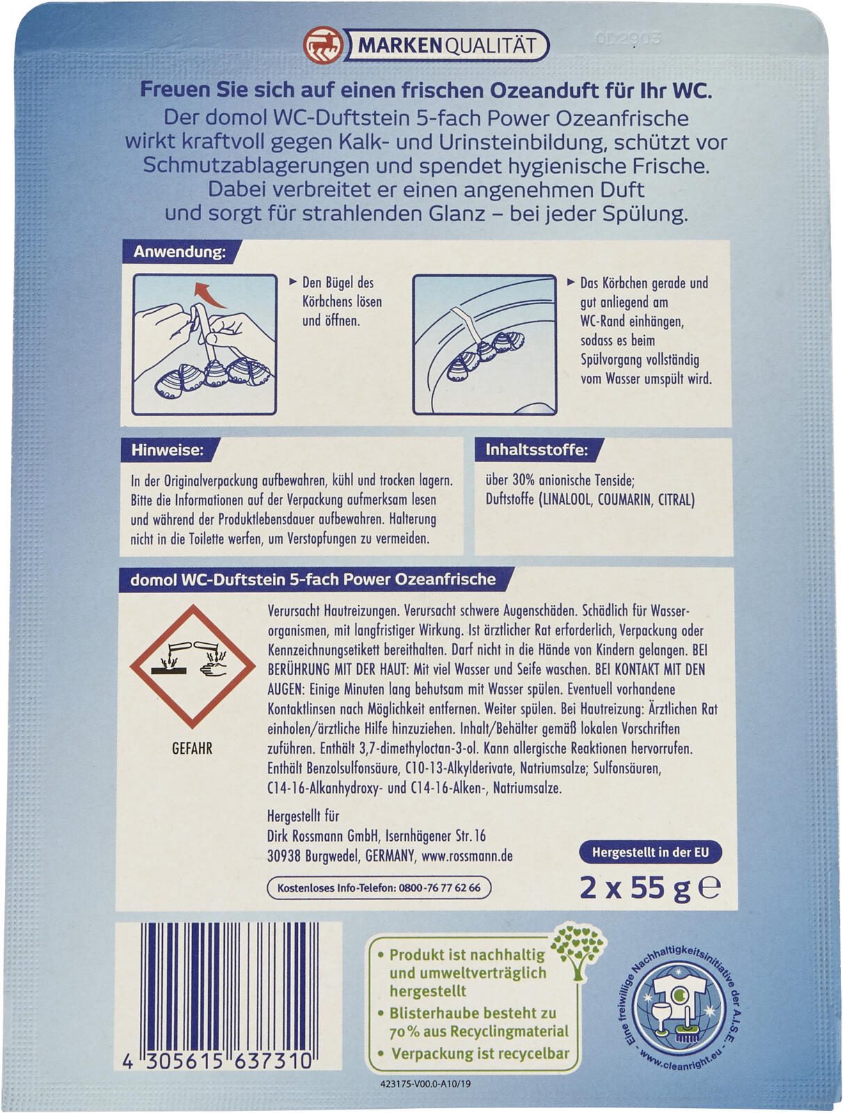 domol WC-Duftspüler Ozeanfrische 2,0 St.