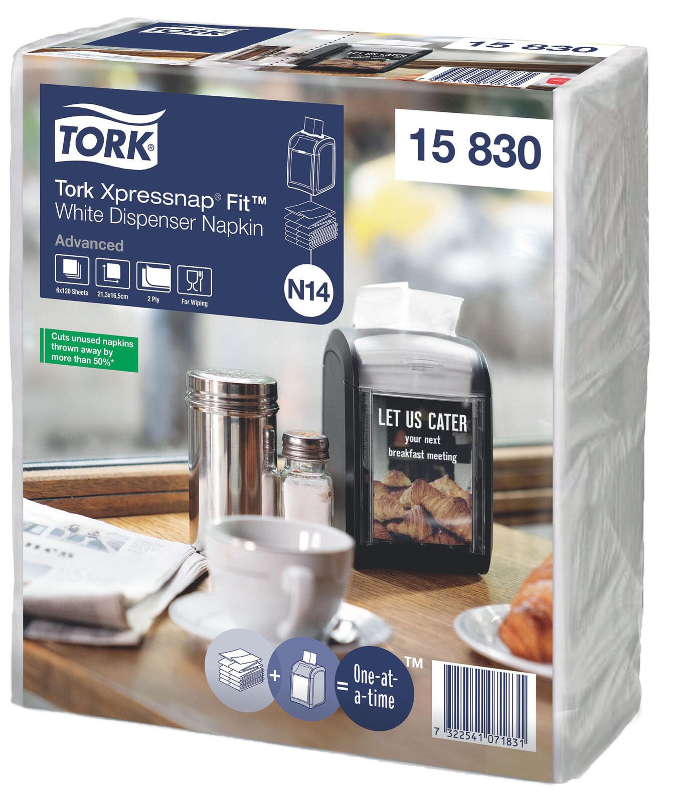 TORK Servietten 16,5 x 21,3 cm 2-lagig weiß