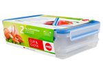 emsa Frischhaltedosen CLIP & CLOSE 8.6 cm hoch 1,0/1,65 l transparent, blau
