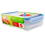 emsa Frischhaltedosen CLIP & CLOSE 8.6 cm hoch 1,0/1,65 l transparent, blau